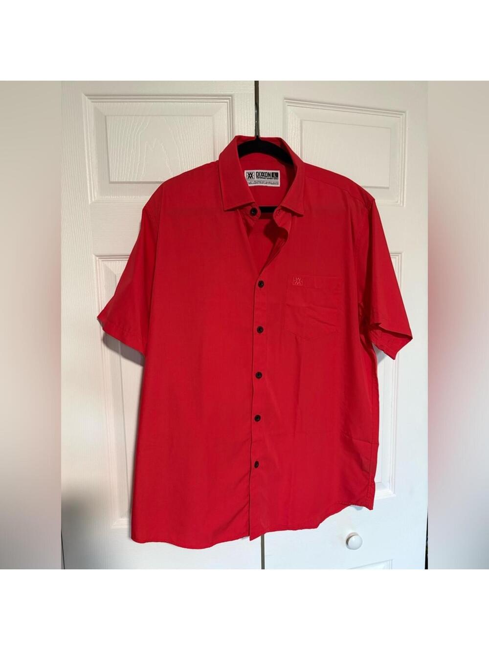 DIXXON Bold Red Casual Button Down Shirt
